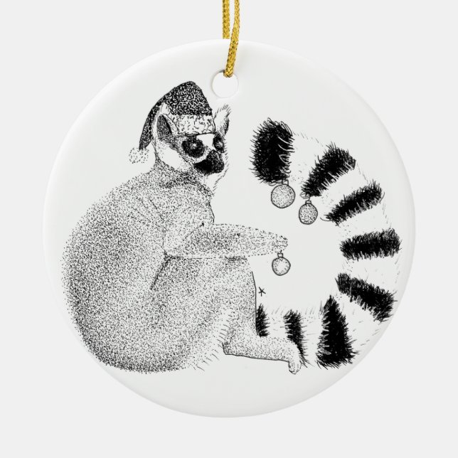 Adorno De Cerámica Navidades Lemur (Frente)