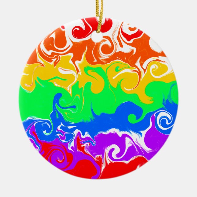 Adorno De Cerámica Navidades LGBTQIA+ arcoiris (Frente)