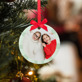 Adorno De Cerámica Navidades lindo foto verde diversión caprichosa