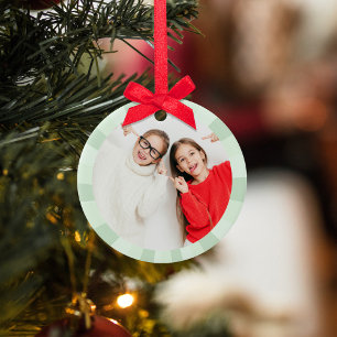 Adorno De Cerámica Navidades lindo foto verde diversión caprichosa