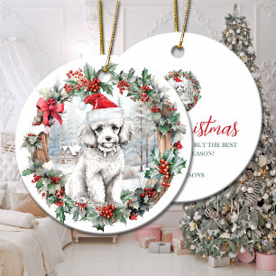 Adorno De Cerámica Navidades lindos cachorro de perro perro de perro