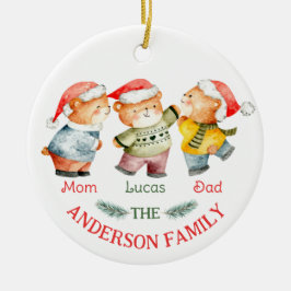 Adorno De Cerámica Navidades llevan nombres de familia niños lindos