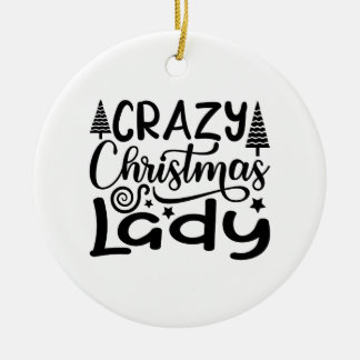 Adorno De Cerámica Navidades locos Lady Ornament