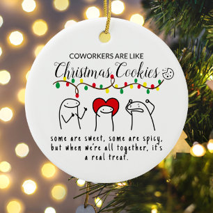 Adorno De Cerámica Navidades Luces Funny Coworker Meme Art White