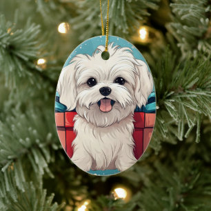 Adorno De Cerámica Navidades malteses únicos, regalo para los amantes