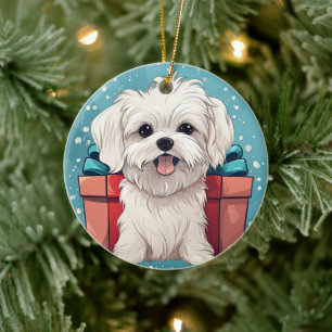 Adorno De Cerámica Navidades malteses únicos, regalo para los amantes