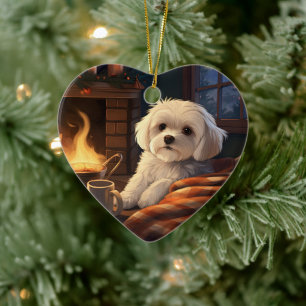 Adorno De Cerámica Navidades malteses únicos, regalo para los amantes
