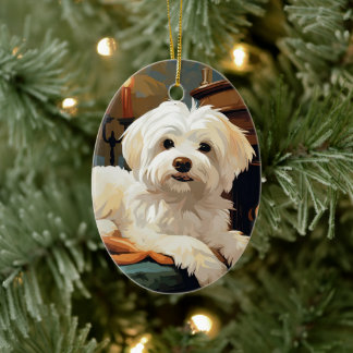 Adorno De Cerámica Navidades malteses únicos, regalo para los amantes