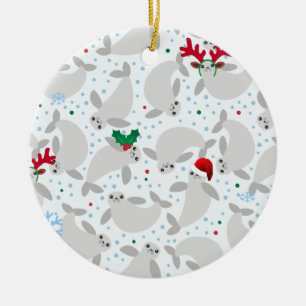 Adorno De Cerámica navidades manatee