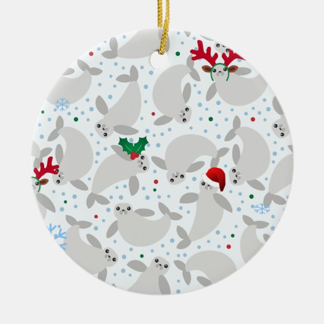 Adorno De Cerámica navidades manatee (Frente)