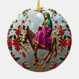 Adorno De Cerámica NAVIDADES ~ Mary en el burro ~