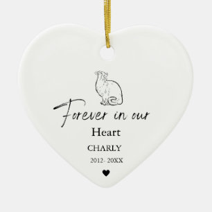 Adorno De Cerámica Navidades Mascota Cat Dog Memorial Nombre