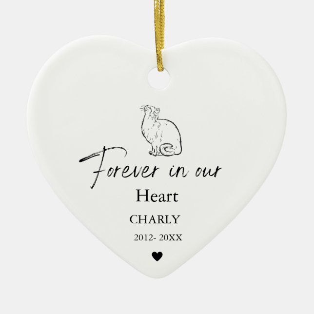 Adorno De Cerámica Navidades Mascota Cat Dog Memorial Nombre (Frente)