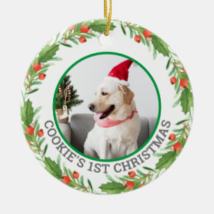 Adorno De Cerámica Navidades Mascota rojo y verde guerrero foto