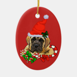 Adorno De Cerámica Navidades Mastiff de Inglaterra