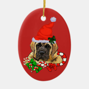 Adorno De Cerámica Navidades Mastiff de Inglaterra