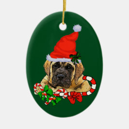 Adorno De Cerámica Navidades Mastiff de Inglaterra