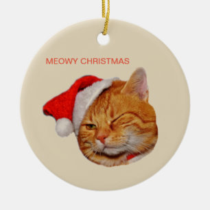 Adorno De Cerámica Navidades Meowy