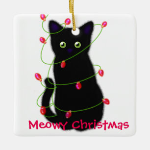 Adorno De Cerámica Navidades Meowy Regalo mascota