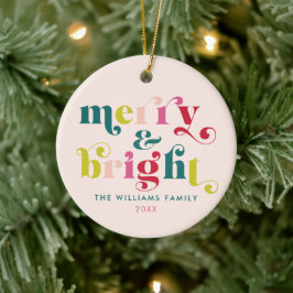 Adorno De Cerámica Navidades Merry y Brillantes Modernos De Varios Co