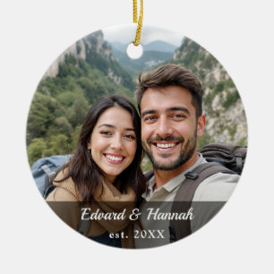 Adorno De Cerámica Navidades minimalistas de fotografía de pareja ele