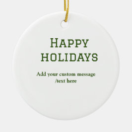 Adorno De Cerámica Navidades mínimos de vacaciones felices verdes