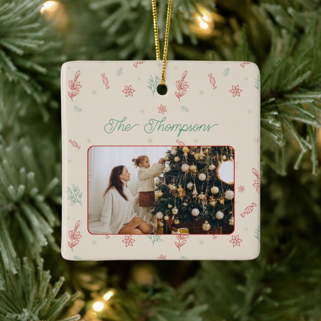 Adorno De Cerámica Navidades mínimos pequeños Elementos Una foto (Árbol)