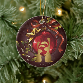 Adorno De Cerámica Navidades Mistletoe de Bunny Couple n' Personaliza