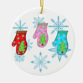 Adorno De Cerámica Navidades Mittens