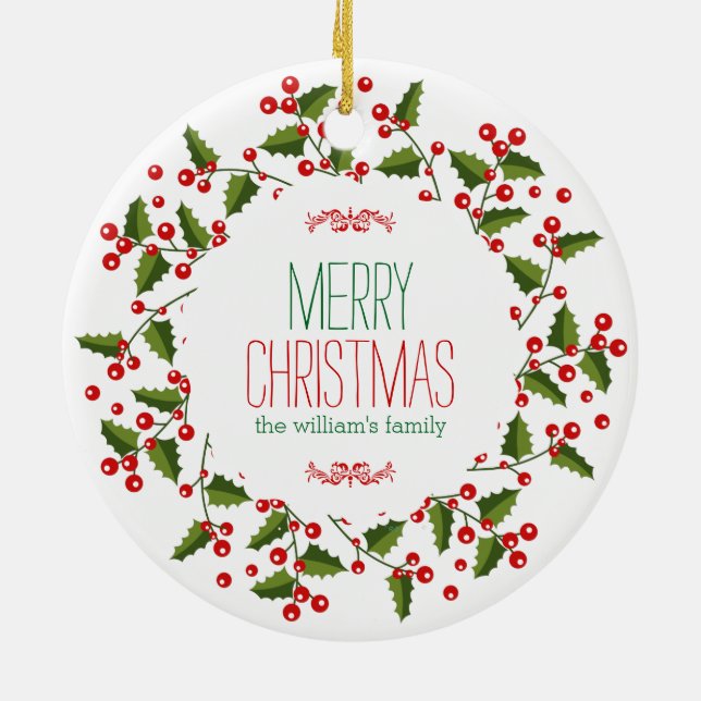 Adorno De Cerámica Navidades modernos celebran Feliz Navidad (Atrás)