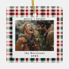 Adorno De Cerámica Navidades modernos de fotografía de monograma rúst