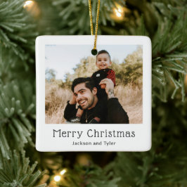 Adorno De Cerámica Navidades modernos de fotografía en blanco y negro