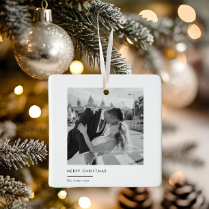 Adorno De Cerámica Navidades modernos de fotografía Minimalista en bl