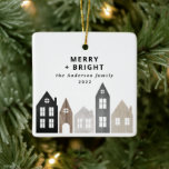 Adorno De Cerámica Navidades modernos de Japón casas nórdicas estilo<br><div class="desc">Navidades modernos de Japón casas nórdicas diseño elegante de tarjetas de vacaciones</div>