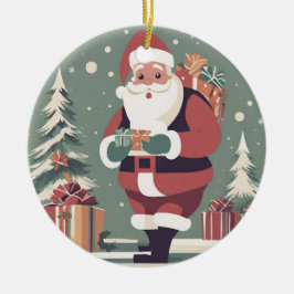 Adorno De Cerámica Navidades modernos de Santa Claus