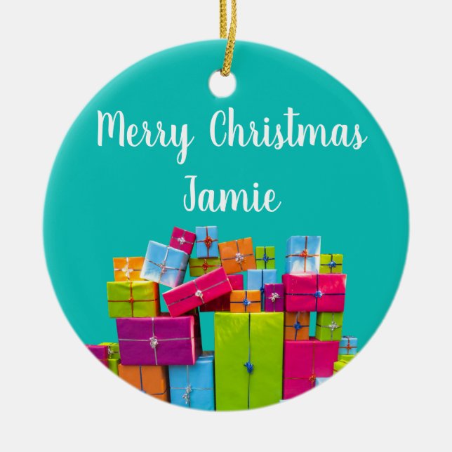 Adorno De Cerámica Navidades modernos, divertidos y coloridos (Frente)