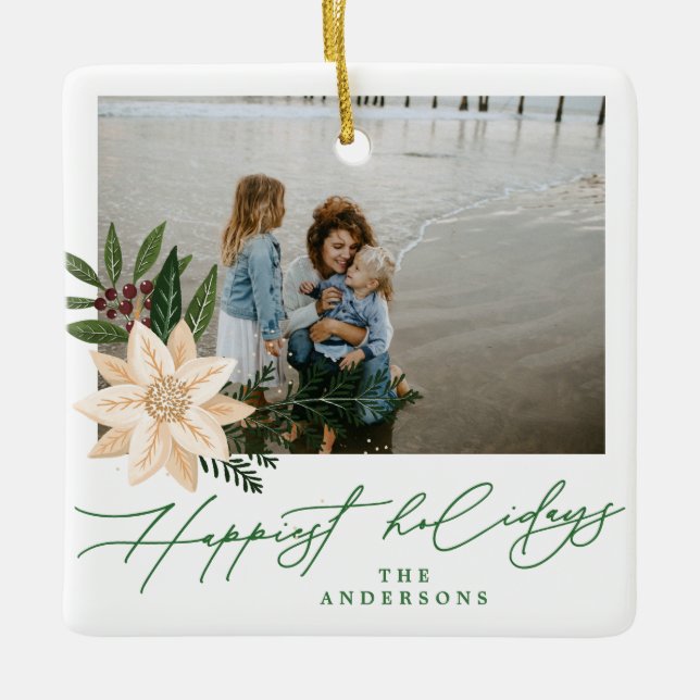 Adorno De Cerámica navidades modernos foto de fiestas botánicas felic (Anverso)