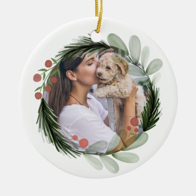 Adorno De Cerámica Navidades modernos usaron una foto satírica (Frente)