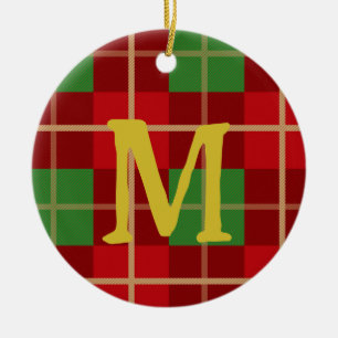 Adorno De Cerámica Navidades Monográficos De Color Rojo Y Verde