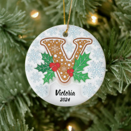 Adorno De Cerámica Navidades monográficos de nombre personalizado de