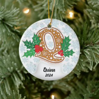Adorno De Cerámica Navidades monográficos de nombre personalizado de 