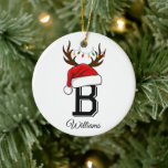 Adorno De Cerámica Navidades Monogrammed Family Santa Claus<br><div class="desc">Navidades Monogrammed Family Santa Claus</div>