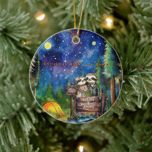 Adorno De Cerámica Navidades Montaña Watercolor Nueva Pareja