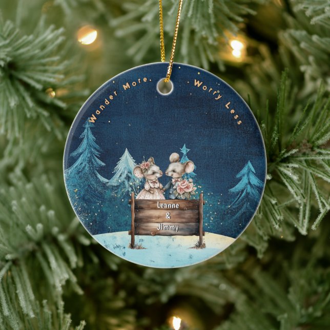 Adorno De Cerámica Navidades Montaña Watercolor Nueva Pareja (Árbol)