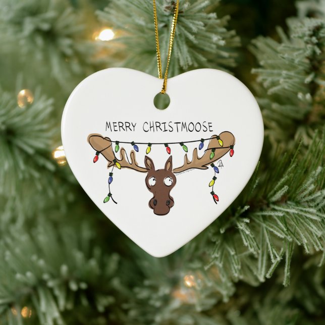 Adorno De Cerámica Navidades Moose Cute Gracioso Animal de vacaciones (Árbol)