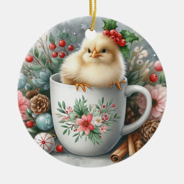 Adorno De Cerámica Navidades Mug Chicken (Frente)