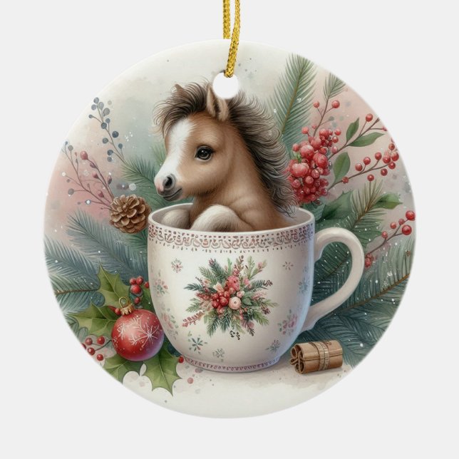 Adorno De Cerámica Navidades Mug Horse (Frente)