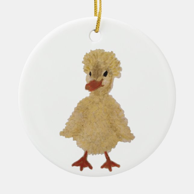 Adorno De Cerámica Navidades Mug Mano Pintado Pato Infantil (Frente)
