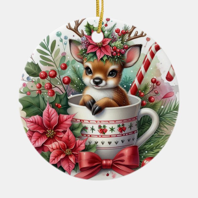 Adorno De Cerámica Navidades Mug Reindeer 1 (Frente)