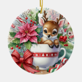 Adorno De Cerámica Navidades Mug Reindeer 3